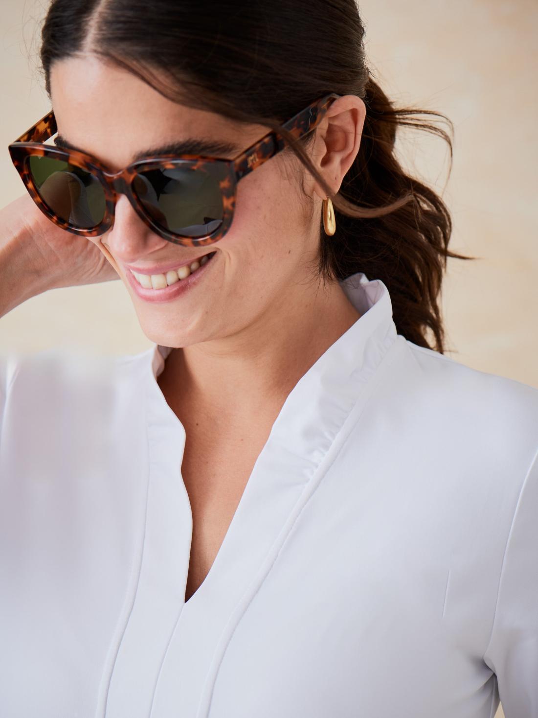 J.McLaughlin Sahara Ruffle Top White | Women Catalina Cloth™ Dresses