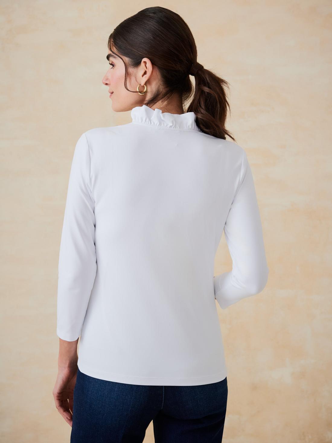 J.McLaughlin Sahara Ruffle Top White | Women Catalina Cloth™ Dresses