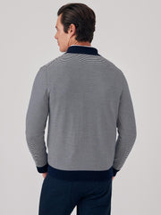 J.McLaughlin Savona Polo Sweater In Stripe Navy/ivory | Men/Women Sweaters