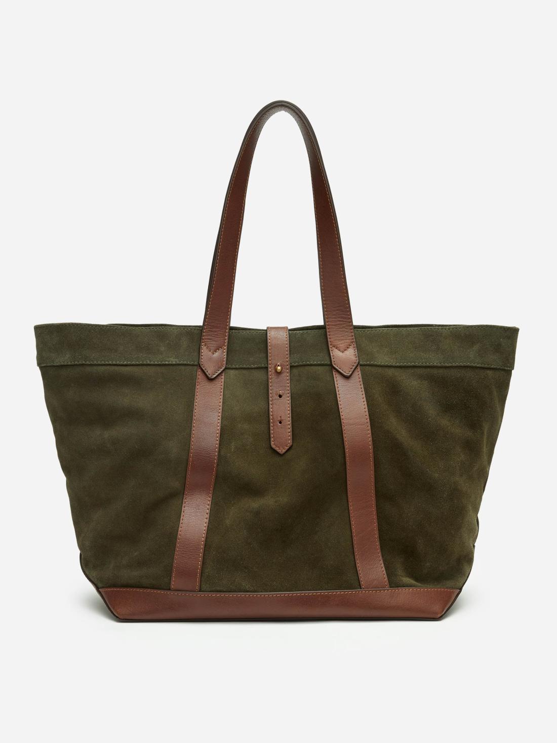 J.McLaughlin Sheldon Suede Tote Dark Olive | Men Shoes &amp; Accessories