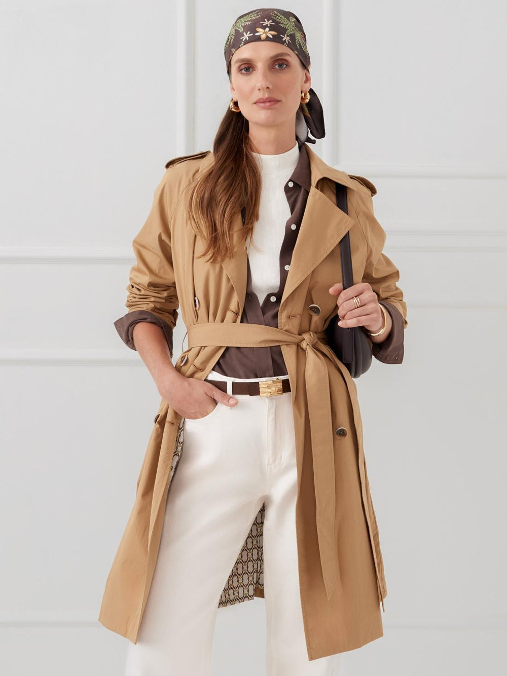 J.McLaughlin Sierra Trench Coat Khaki | Women Jackets