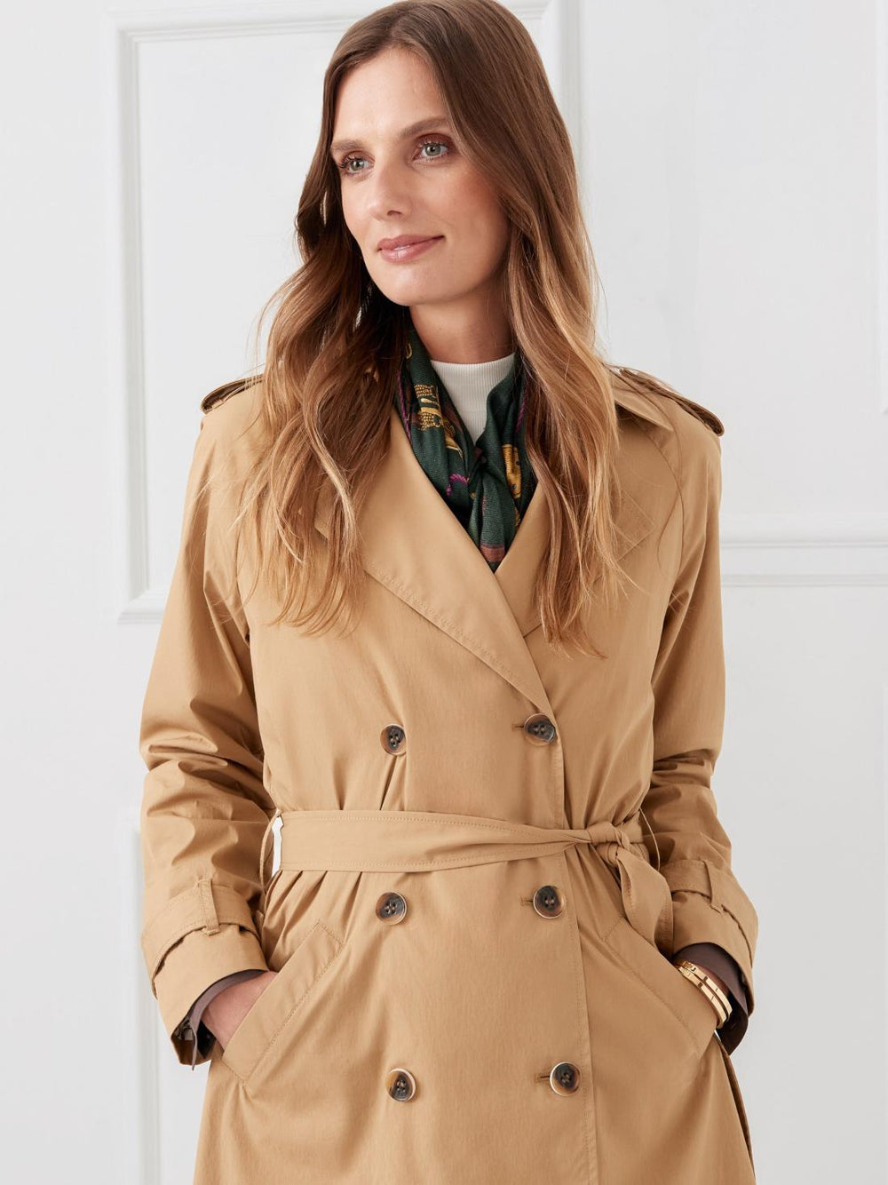J.McLaughlin Sierra Trench Coat Khaki | Women Jackets