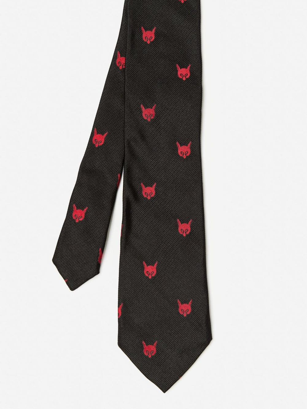 J.McLaughlin Silk Tie In Fox Head Black/red | Men Ties