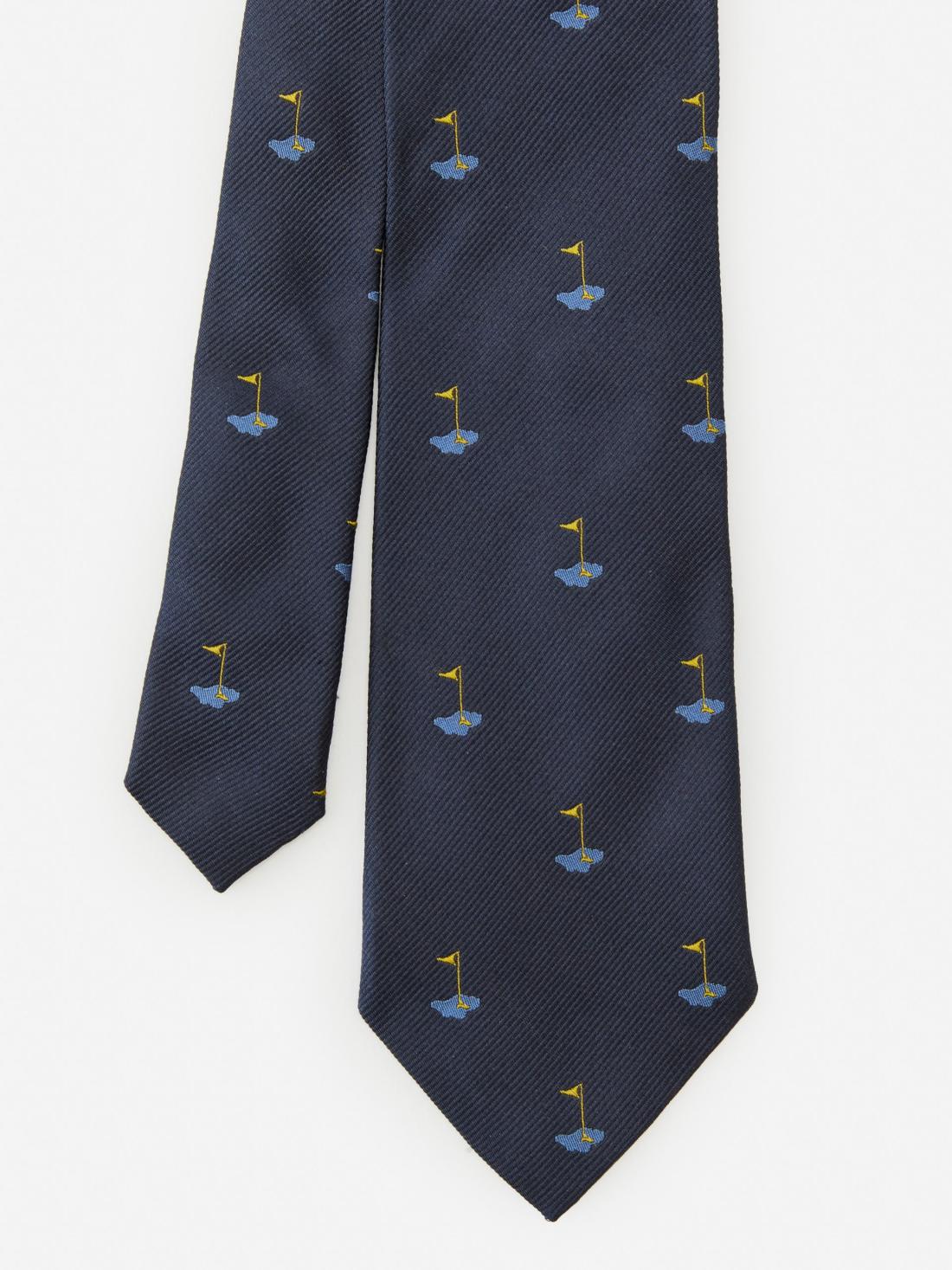 J.McLaughlin Silk Tie In Golf Navy | Men Ties