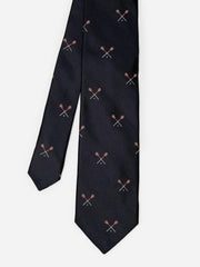 J.McLaughlin Silk Tie In Lacrosse Sticks Black | Men Ties