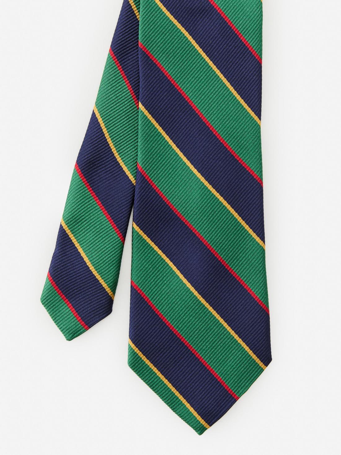 J.McLaughlin Silk Tie In Stripe Green/blue | Men Ties