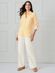 J.McLaughlin Sloane Shirt In Stripe White/yellow | Women Shirts &amp; Tops