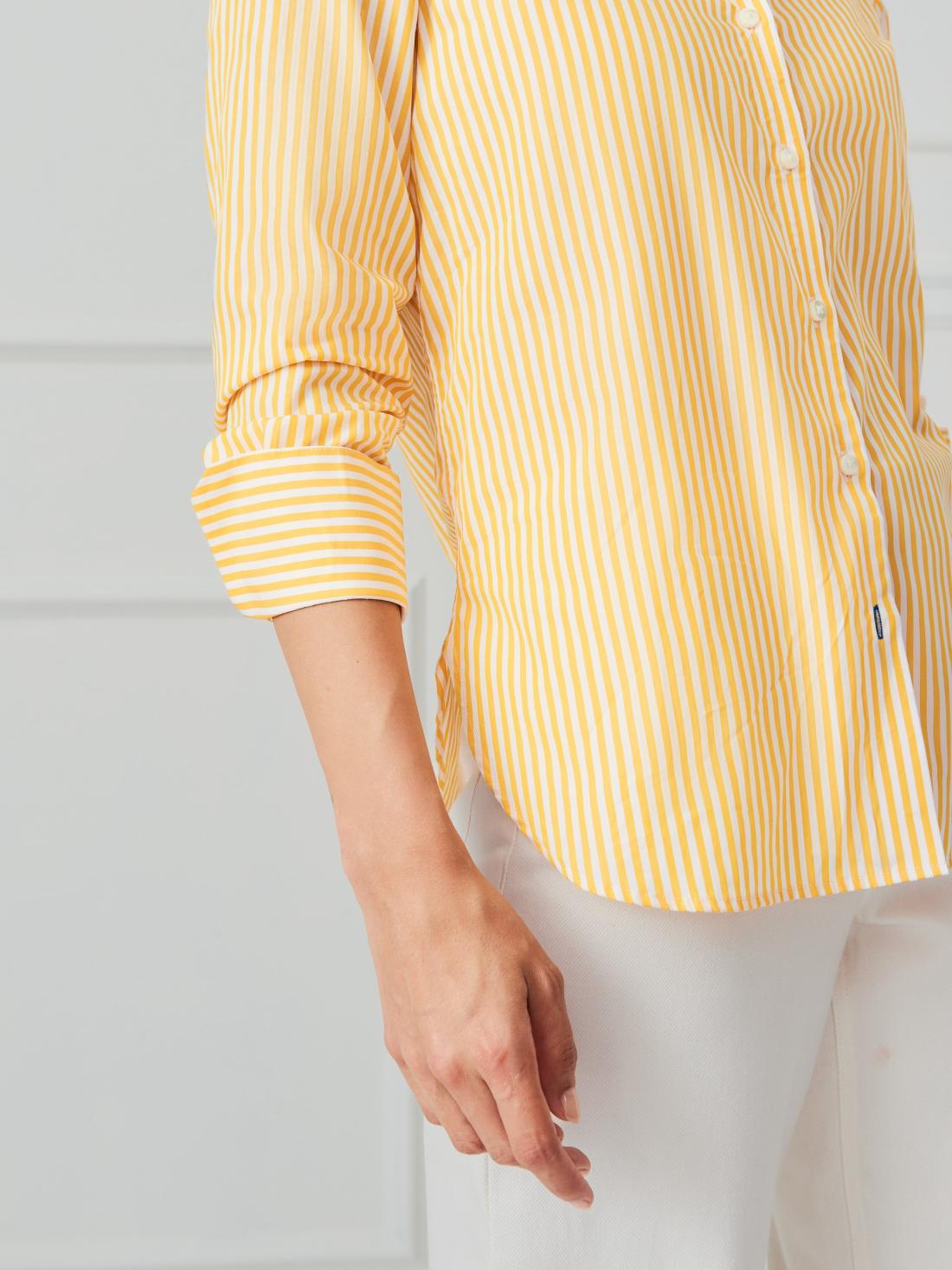 J.McLaughlin Sloane Shirt In Stripe White/yellow | Women Shirts &amp; Tops