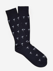 J.McLaughlin Socks In Martini Navy/light Silver | Men Shoes &amp; Accessories