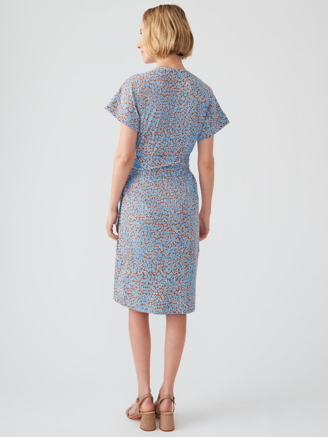 J.McLaughlin Soraya Dress In Jungle Dot Cocoa Brown/sky Blue | Women Dresses