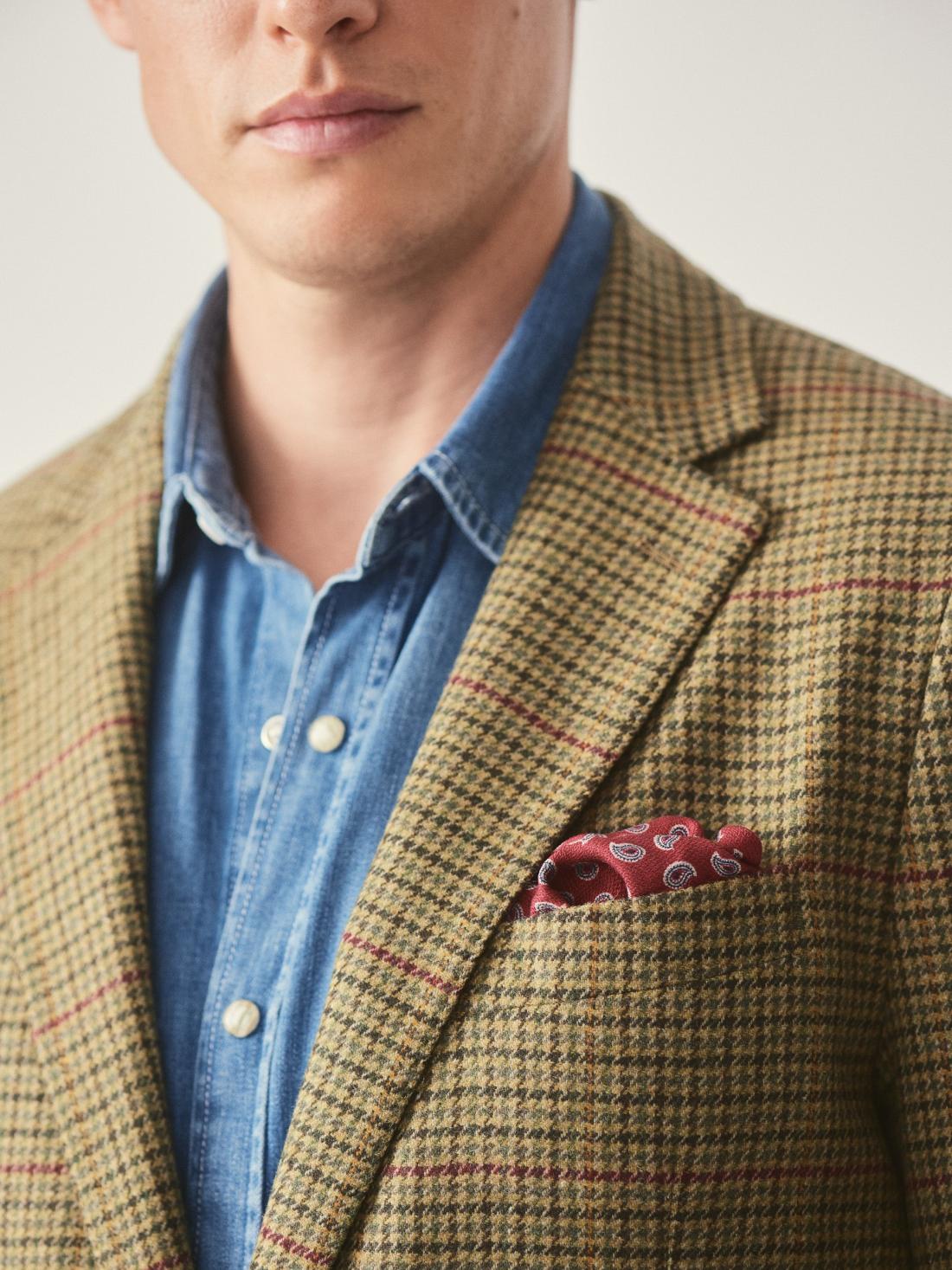 J.McLaughlin Suffolk Wool Sport Coat In Plaid Brown/green/red/mustard | Men Jackets &amp; Sport Coats