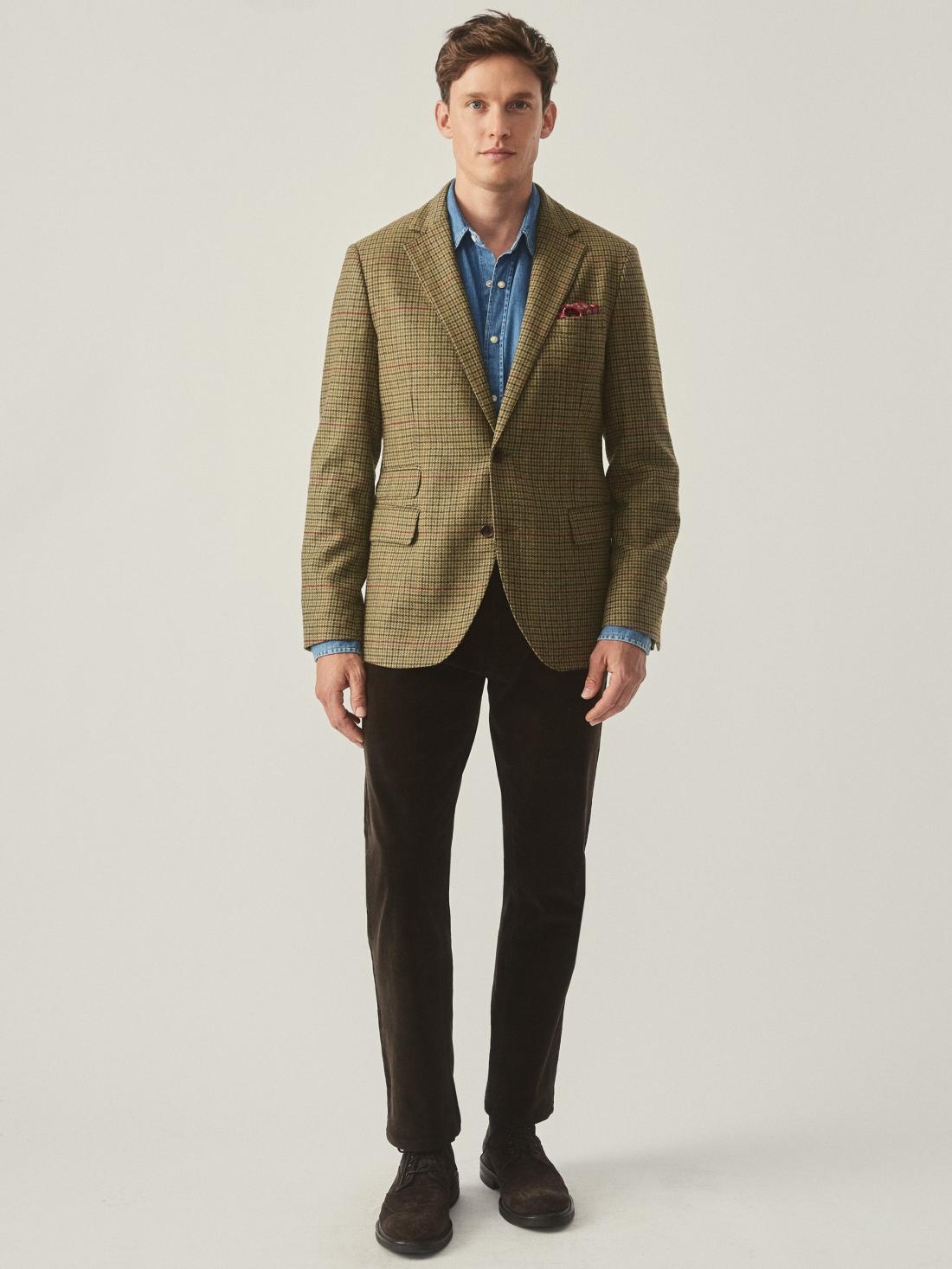 J.McLaughlin Suffolk Wool Sport Coat In Plaid Brown/green/red/mustard | Men Jackets &amp; Sport Coats