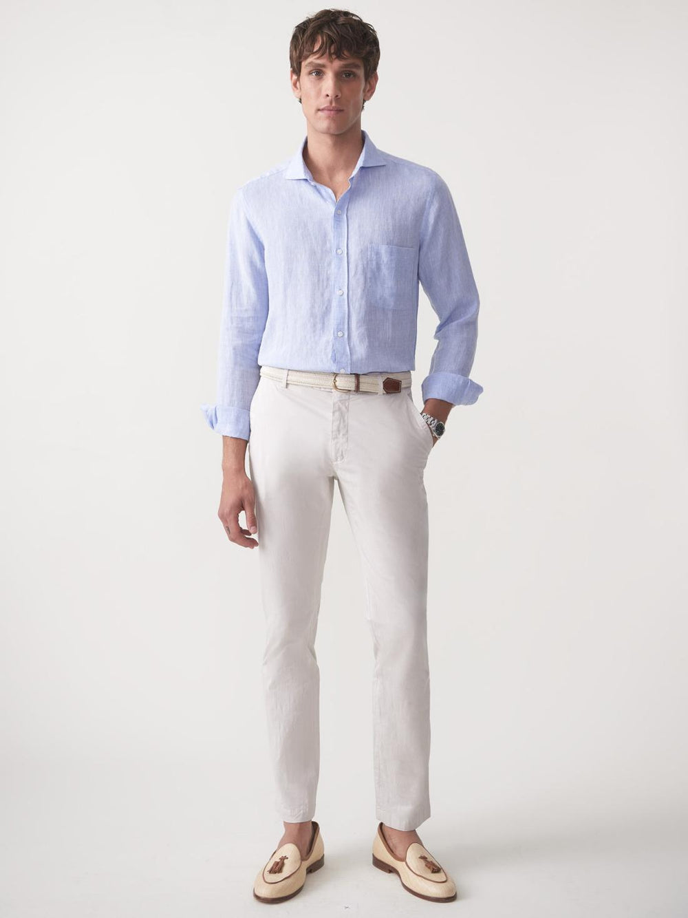 J.McLaughlin Taylor Straight-Fit Chino In Italian Twill Stone | Men Pants