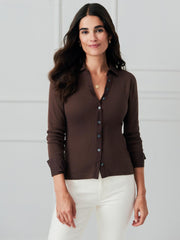 J.McLaughlin Theodora Shirt Brown | Women Shirts &amp; Tops