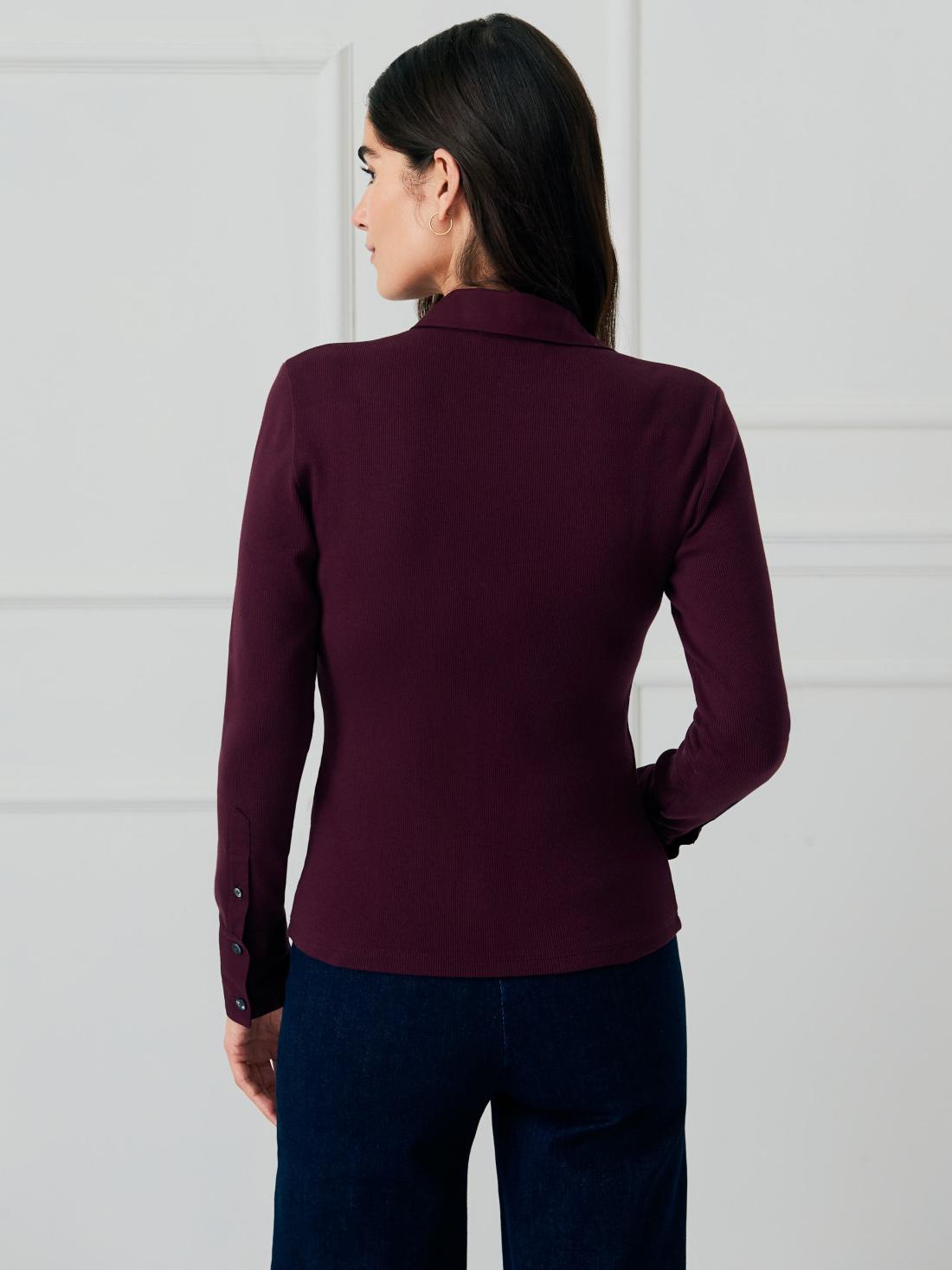 J.McLaughlin Theodora Shirt Merlot | Women Shirts &amp; Tops