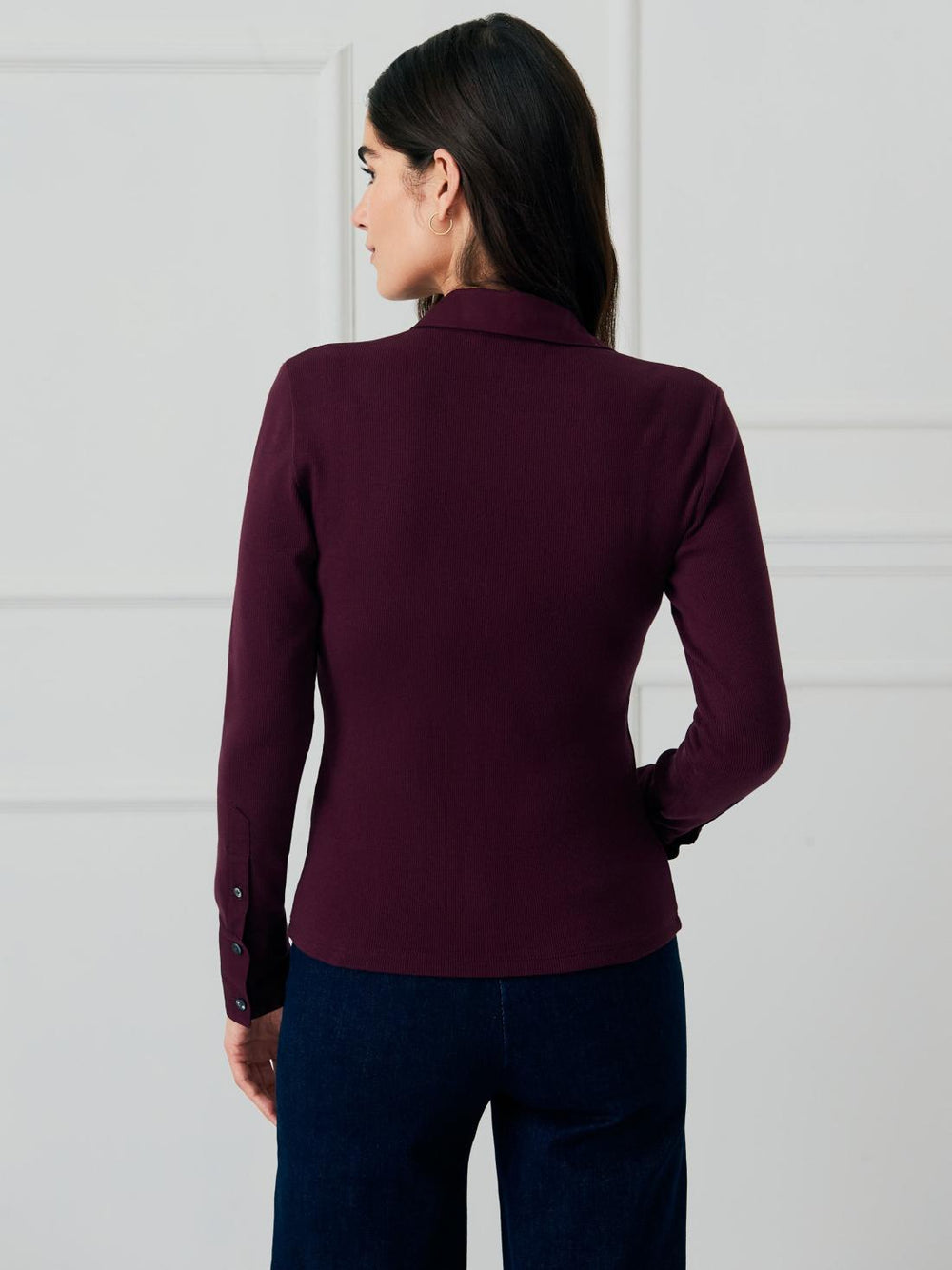 J.McLaughlin Theodora Shirt Merlot | Women Shirts &amp; Tops