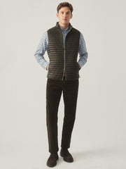 J.McLaughlin Traveler Quilted Vest Dark Olive | Men Jackets &amp; Sport Coats
