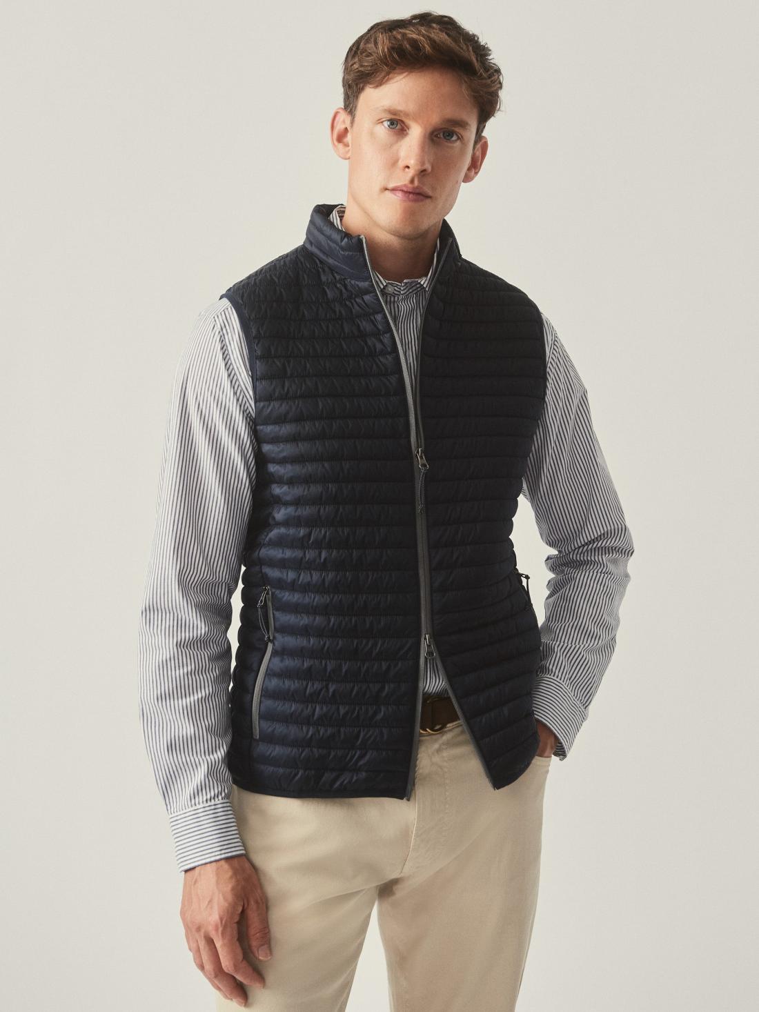 J.McLaughlin Traveler Quilted Vest Navy | Men Jackets &amp; Sport Coats
