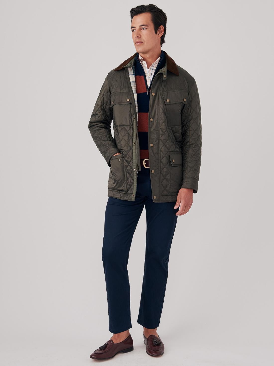 J.McLaughlin Trials Quilted Jacket Dark Olive | Men Jackets &amp; Sport Coats