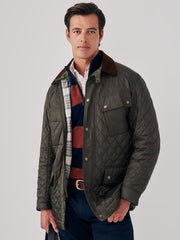 J.McLaughlin Trials Quilted Jacket Dark Olive | Men Jackets &amp; Sport Coats