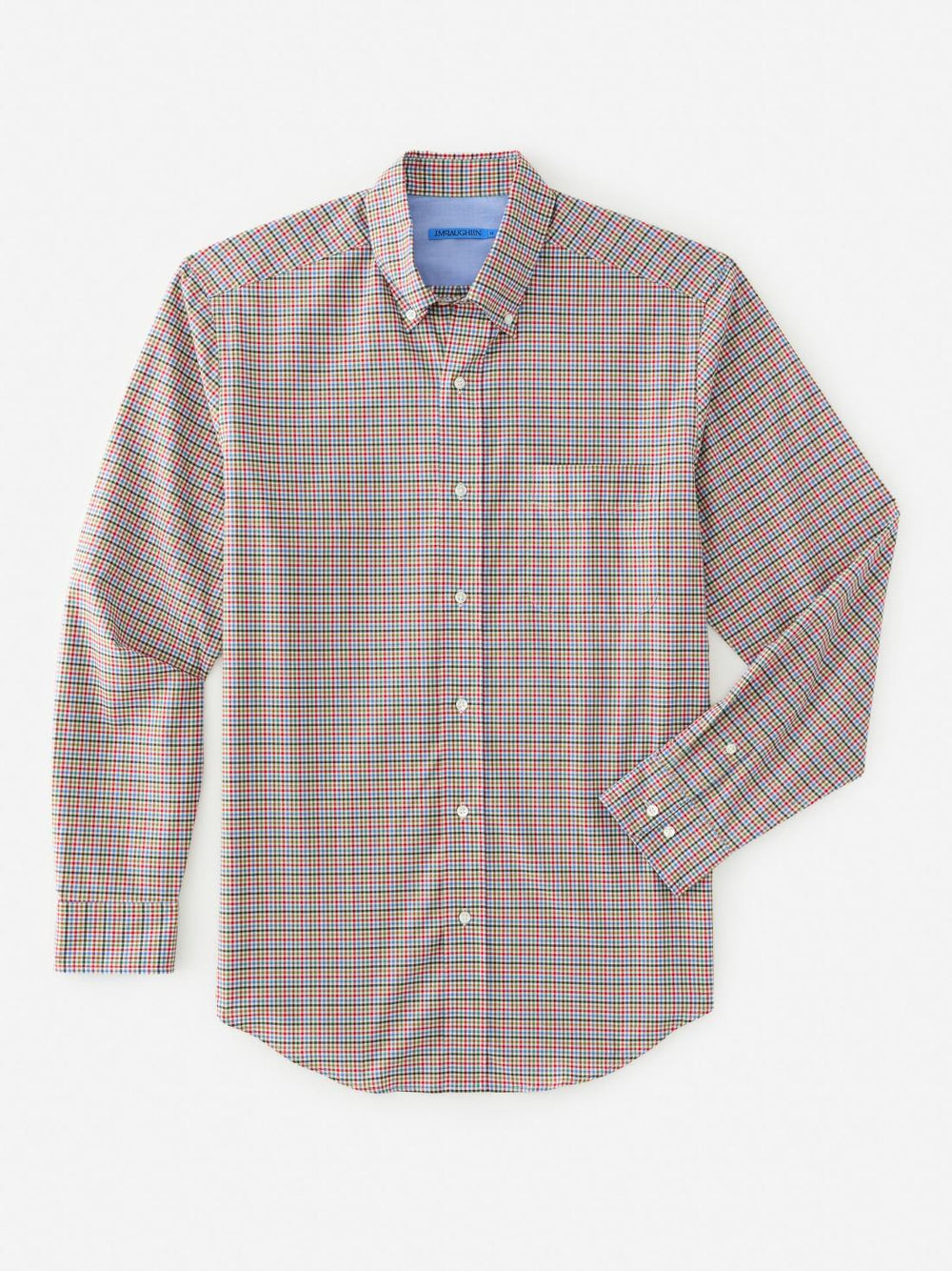 J.McLaughlin University Classic Fit Shirt In Check Crimson/blue/green | Men Shirts