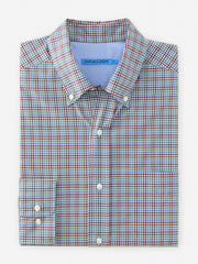J.McLaughlin University Classic Fit Shirt In Check Maroon/light Blue/green | Men Shirts