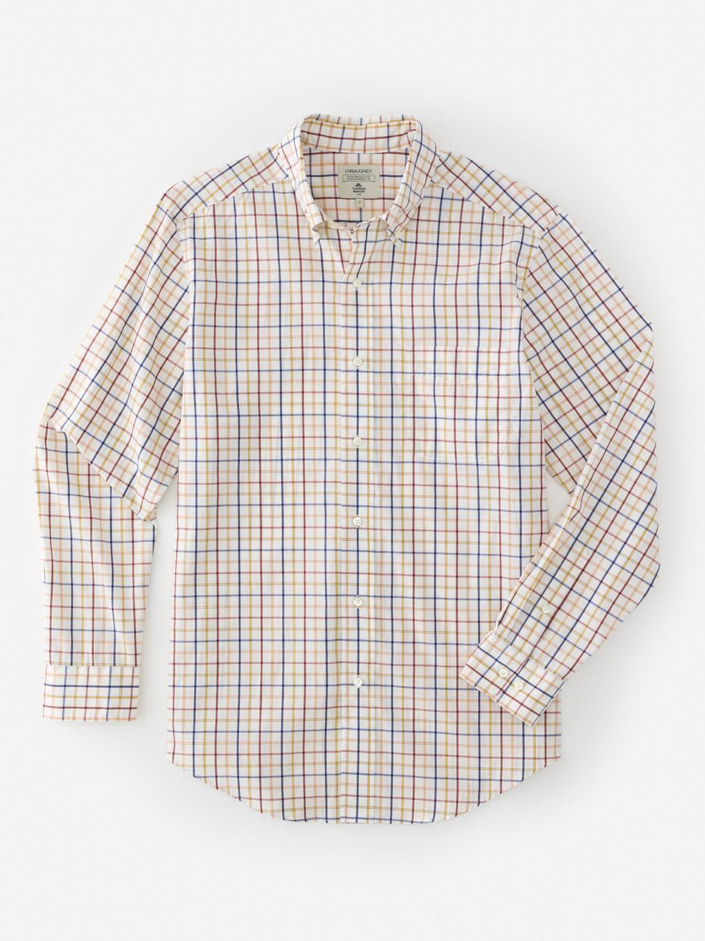 J.McLaughlin University Classic Fit Shirt In Tattersall Claret/marine/ivory | Men Shirts