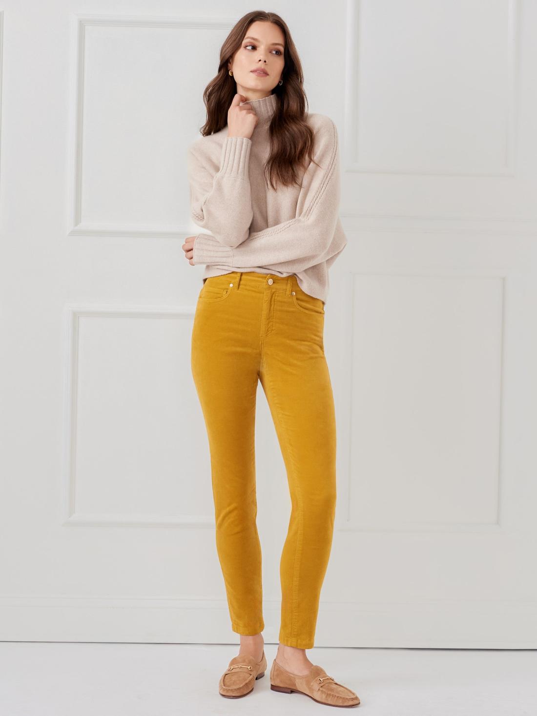 J.McLaughlin Watson Velvet Jeans Ceylon Chartreuse | Women Pants