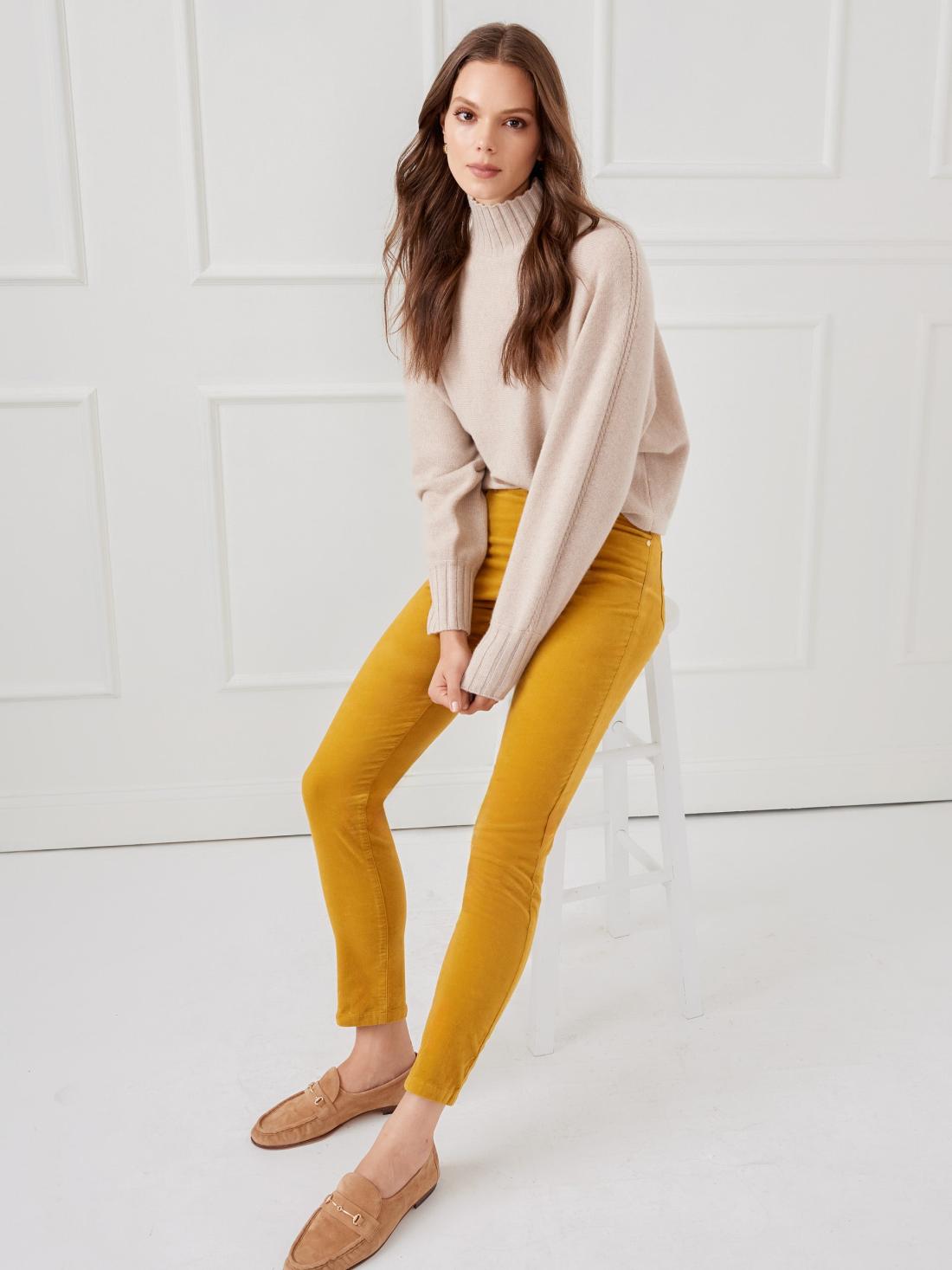 J.McLaughlin Watson Velvet Jeans Ceylon Chartreuse | Women Pants