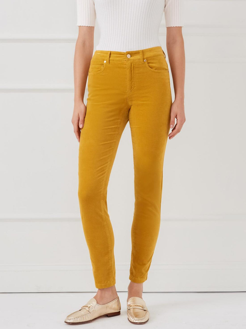 J.McLaughlin Watson Velvet Jeans Ceylon Chartreuse | Women Pants