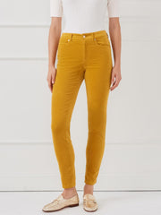 J.McLaughlin Watson Velvet Jeans Ceylon Chartreuse | Women Pants