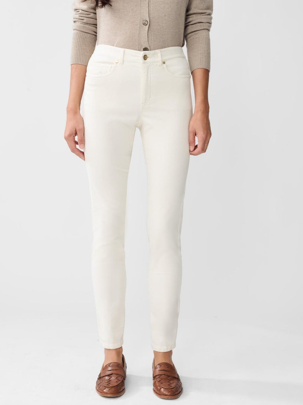 J.McLaughlin Watson Velvet Jeans Egret White | Women Pants