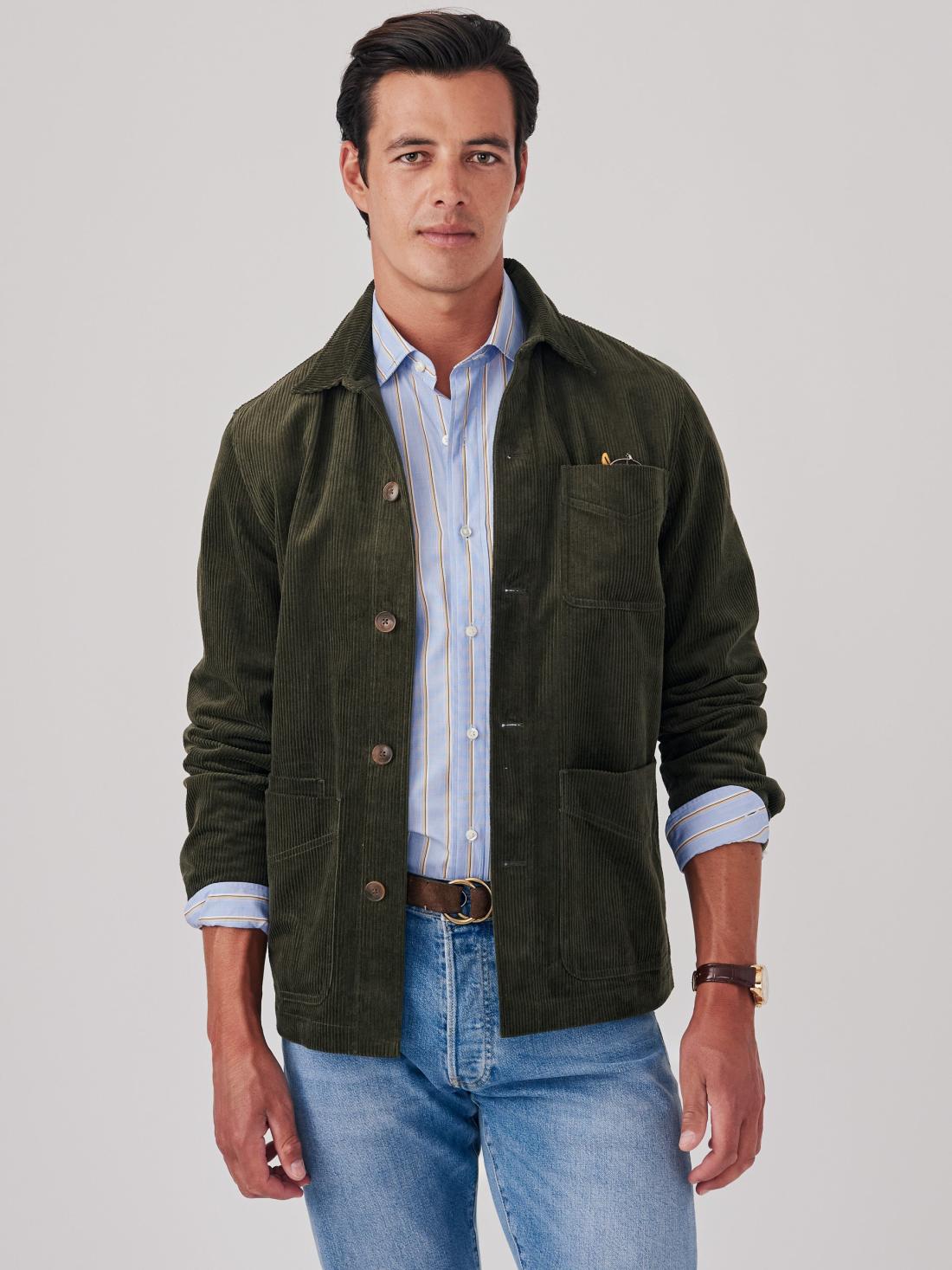 J.McLaughlin Weekender Corduroy Jacket Olive | Men Jackets &amp; Sport Coats
