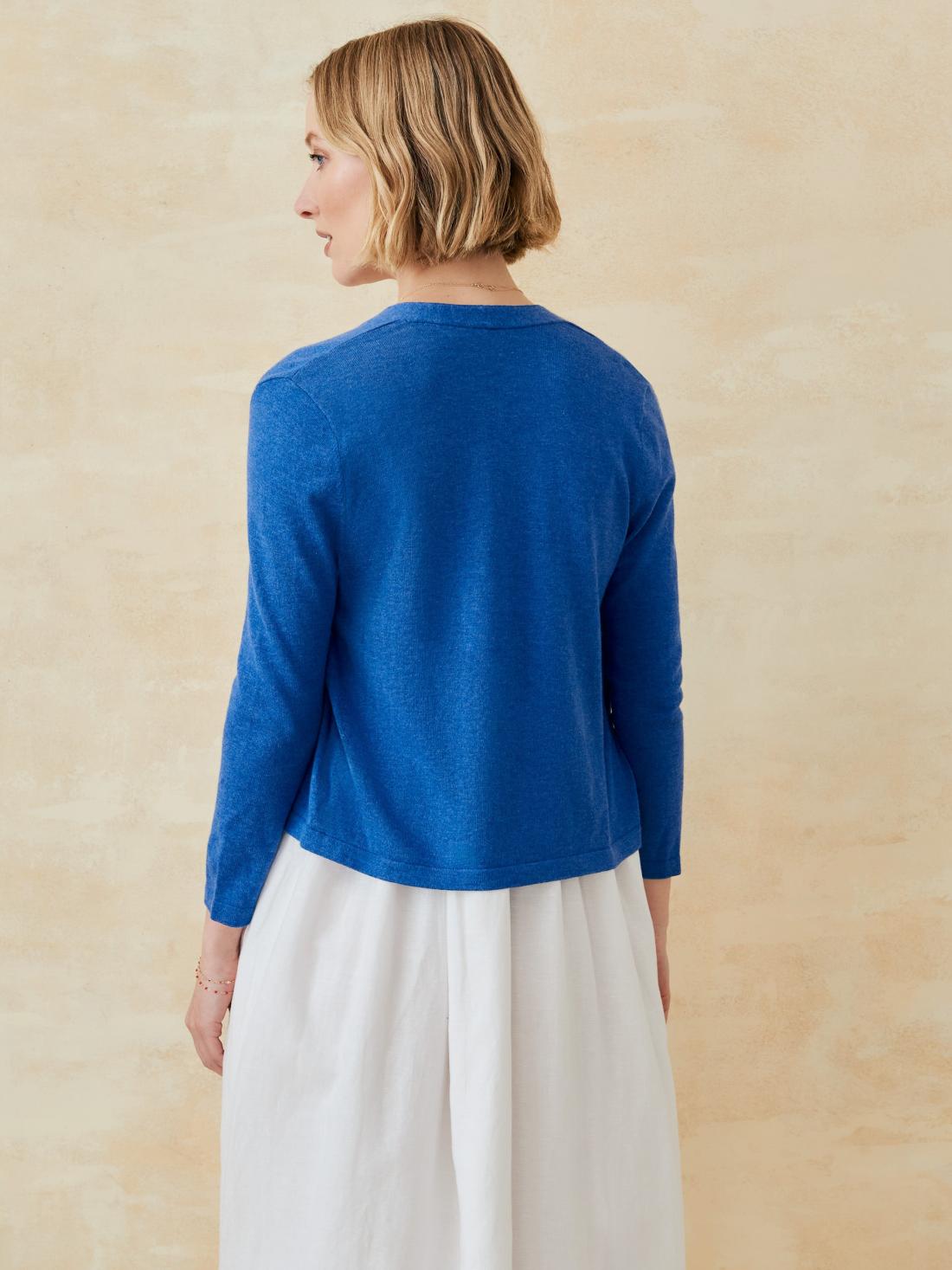 J.McLaughlin Winslow Cardigan Denim Blue | Women Sweaters